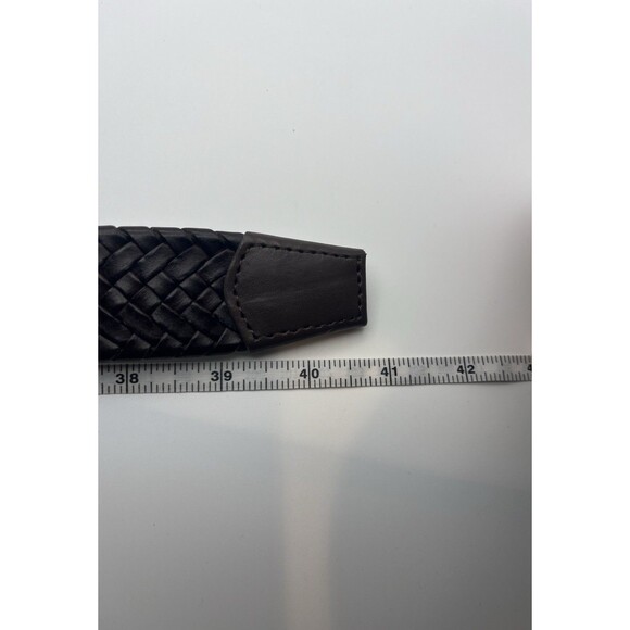 Wrangler Woven Leather Belt Dark Brown Mens Adjustable 38" Length - Picture 6 of 6